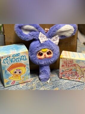Baby Three Bundle of 3- Bunny Mirror Plush and 2 Unopened BB3 Blind Boxes